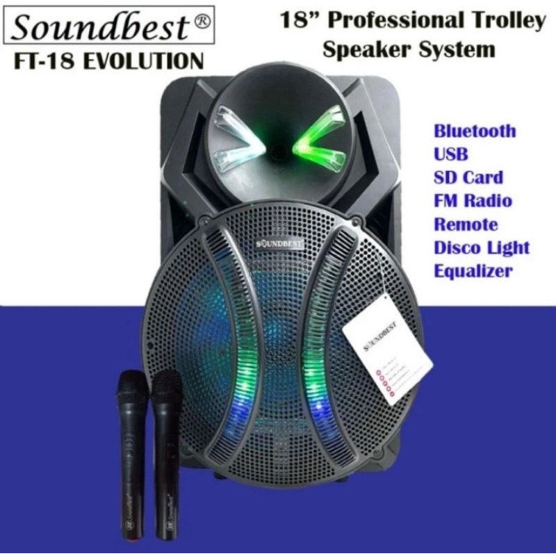 Speaker Portable SOUNDBEST FT 18 EVOLUTION 18INCH