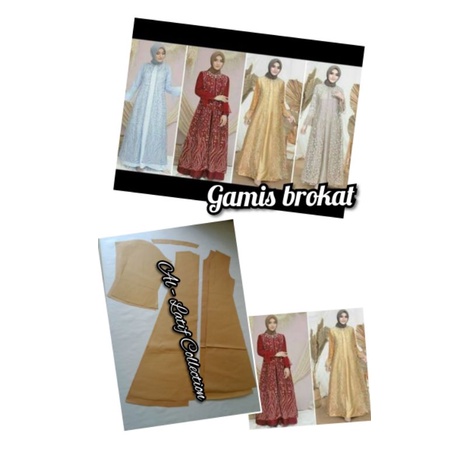 pola instan / pola jiplak GAMIS BROKAT