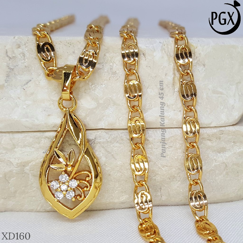 PGX Kalung Wanita Xuping Aksesoris Fashion Perhiasan Lapis Emas XD160