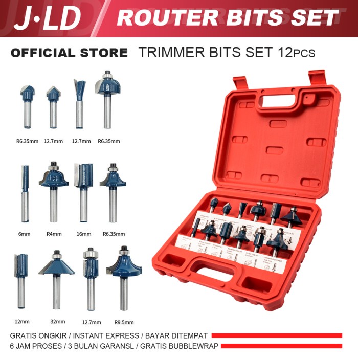 Mata Router Set - Mata Profil - Mata Trimmer Set Router Bit Set 12Pc