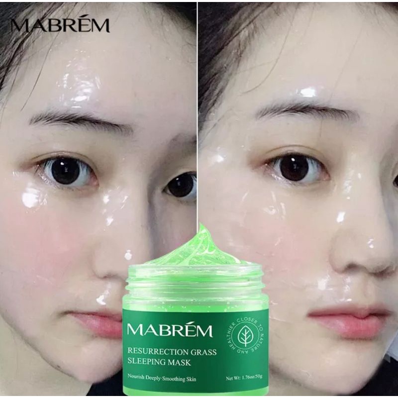 MABREM Plant Hydrating Face Whitening Skin Care Moisturizing Anti-Aging Revitalizing Cream Sleeping Facial  Treatment-Perawatan Wajah Anti-Aging Sebelum Tidur-50gr