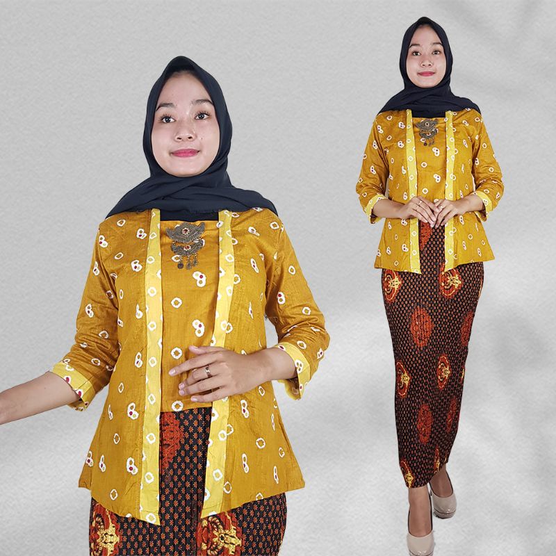 Kebaya Kutubaru Jumputan Lengan 7/8- Naira Batik