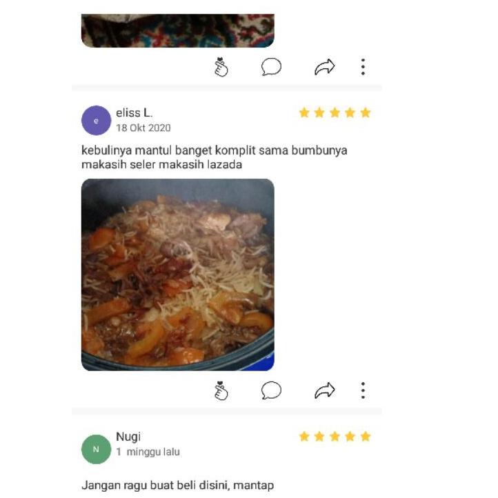 

Jangan Diklik! MURAH..Beras kebuli instan 500 gr.sudah plus bumbu buat 6-7 porsi(beras basmati india)
