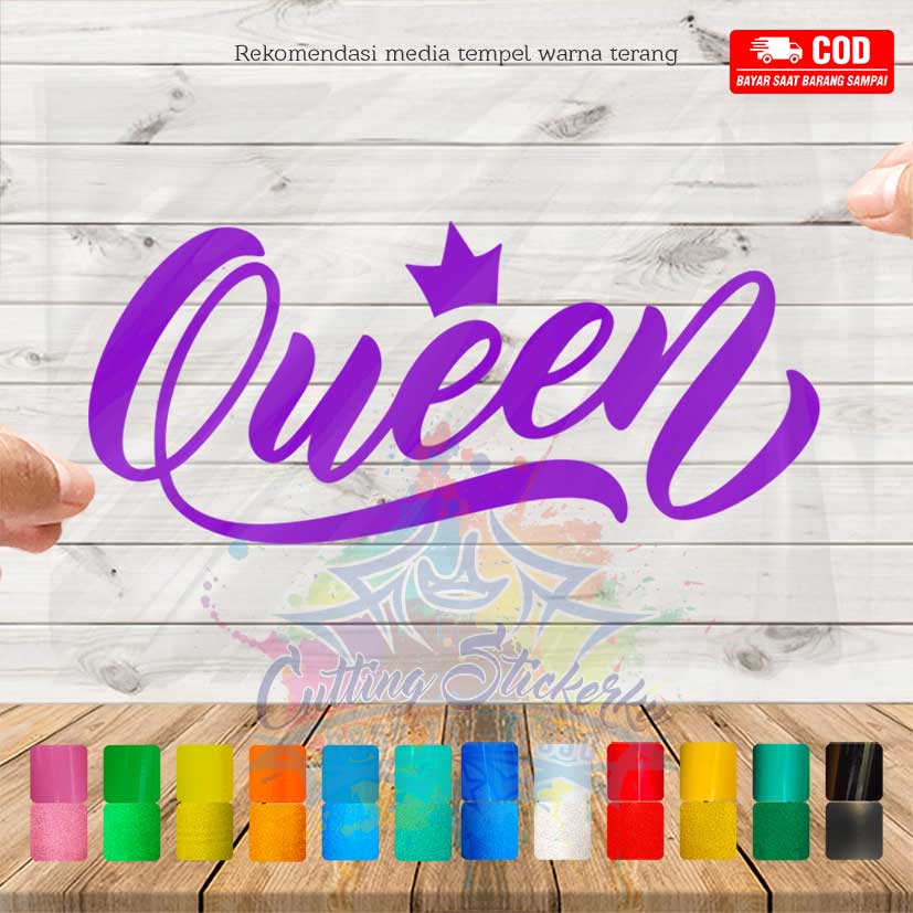 Cutting Stiker Queen Variasi Motor Mobil Sticker Lucu Timbul Keren Nyala Dasbor Spakbor Visor Body Kaca Helm Laptop Hologram Reflective Tahan Air Setiker Veriasi Bodi Samping Kata Kata Matic Scoopy Windshield