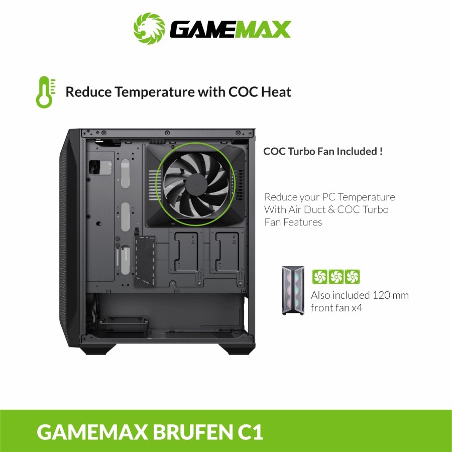 Gamemax Brufen C1 Cooling and Overcloking Gaming PC Case with PWM