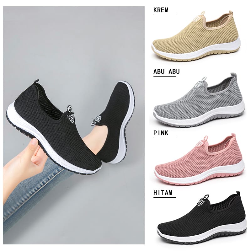 Slip Sepatu Wanita Sneakers Wanita Import Cewek Sport Shoes Kasual Fashion Shoes Wanita A021