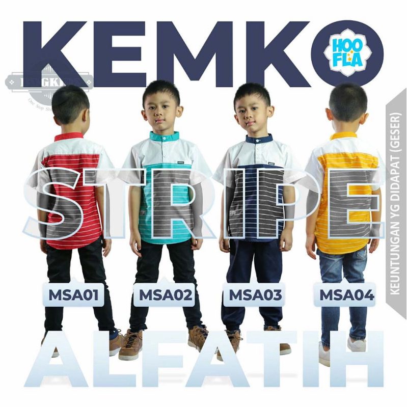 KEMKO ALFATIH MSA | HOOFLA KIDS KAOS KEMEJA KOKO DISTRO ANAK BRANDED MUSLIM COWOK