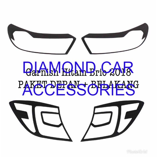 BRIO 2018-2022 ALL NEW BRIO GARNISH LAMPU DEPAN + BELAKANG HITAM DOFF