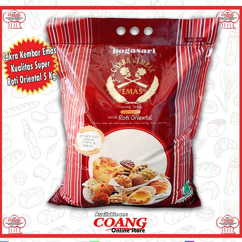 

TEPUNG CAKRA KEMBAR EMAS ROTI ORIENTAL 5 KG - SUPER QUALITY