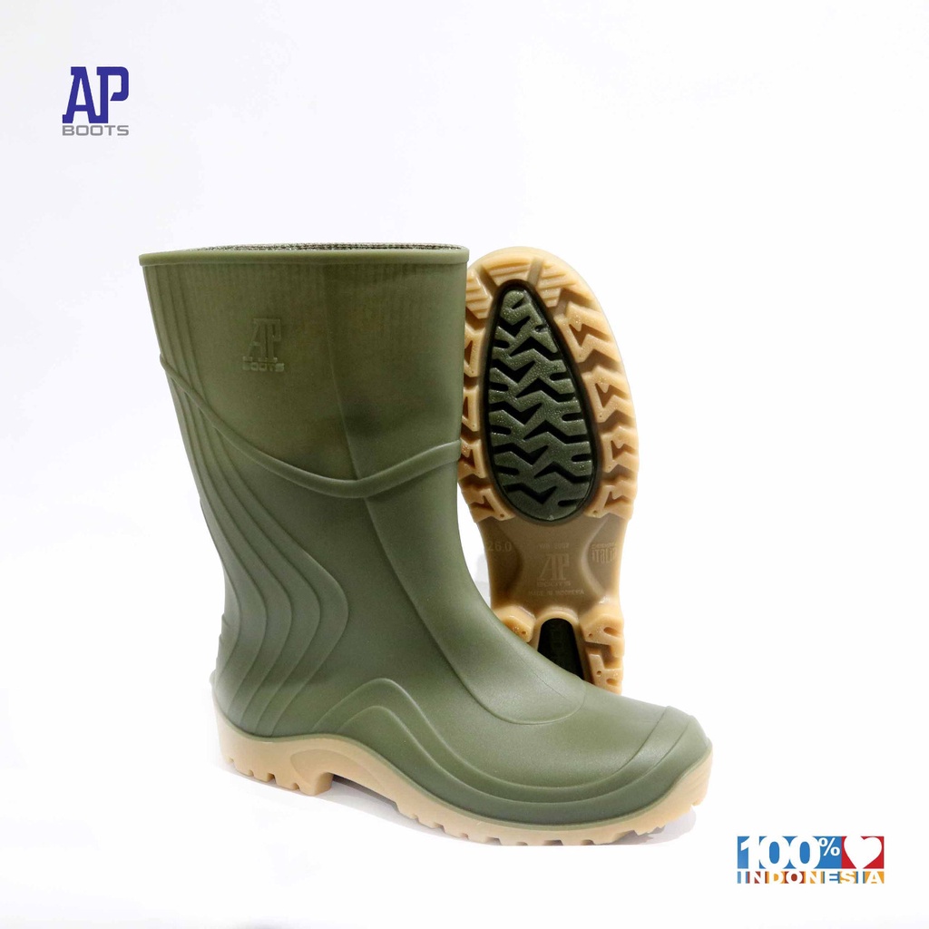 AP 2007 GREEN 25-28 - SEPATU BOOT SAFETY KARET -  AP BOOTS