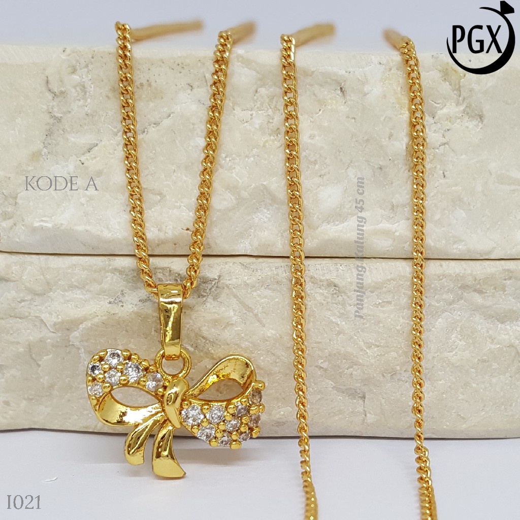 PGX Liontin Kalung Xuping Wanita Aksesoris Fashion Perhiasan Lapis Emas  - I021