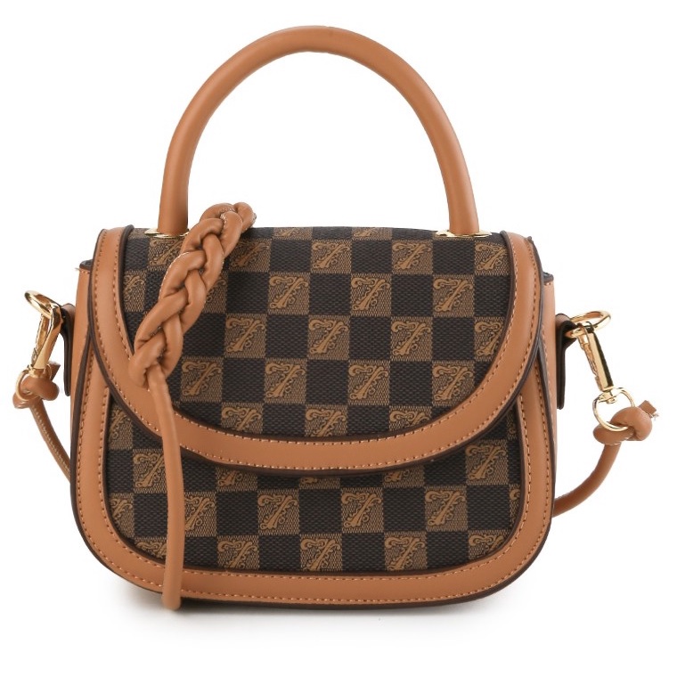 HUER ~ Tas Wanita Maunda Pattern Satchel Bag With 2 Strap 9530-077