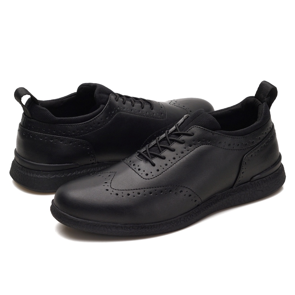 Aristo Black (Kulit Asli) - Sepatu Formal Pria Pantofel Casual Kantor Original Kenzios