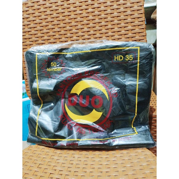 KR007 Kantong Kresek Plastik Duo HD Ukuran 35cm Hitam 50pcs