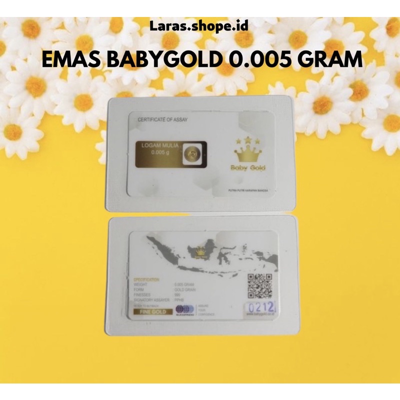 BABY GOLD EMAS MINI LOGAM MULIA 0.005 GRAM