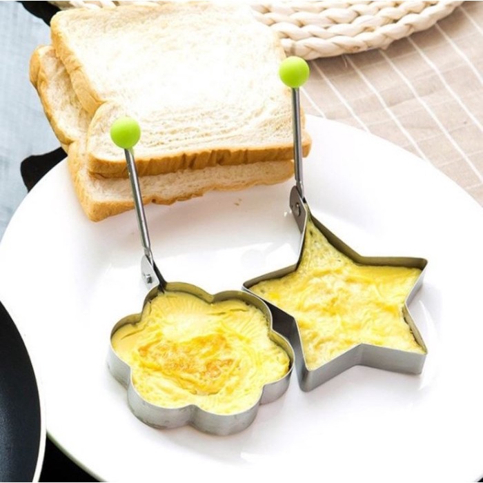 Cetakan Telur Ceplok Bulat Telor Goreng Stainless Egg Mold Pancake Karakter bekal anak bento