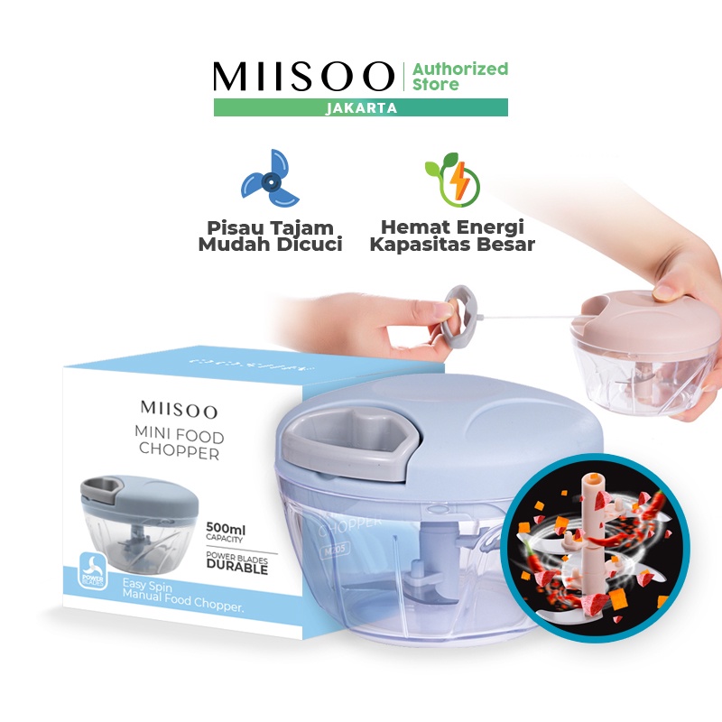 	 MIISOO Alat Cincang Hand Pulled Kitchen Grinder Mini Food Chopper Blender	