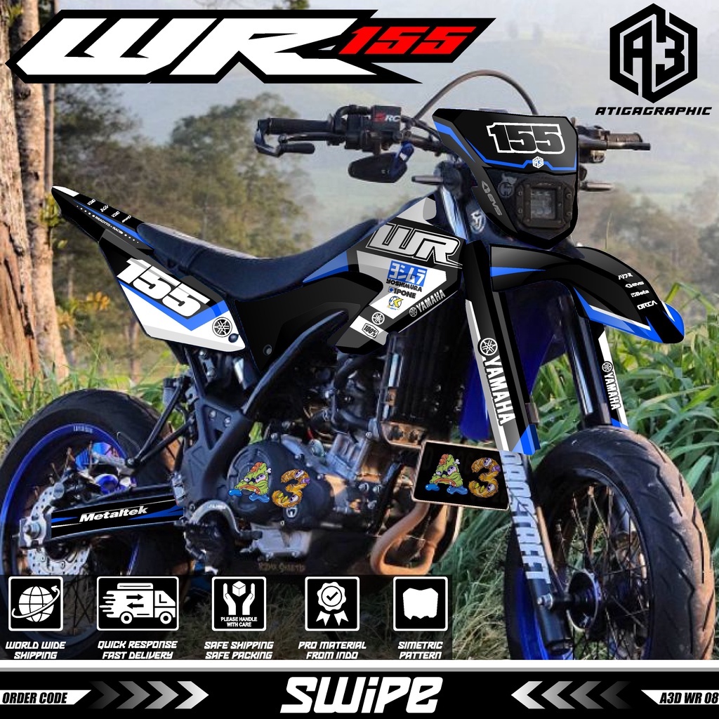 Decal WR 155 Full Body Bebas Custom variasi decal WR155 terbaru keren dekal wr hologram pelangi A3D 