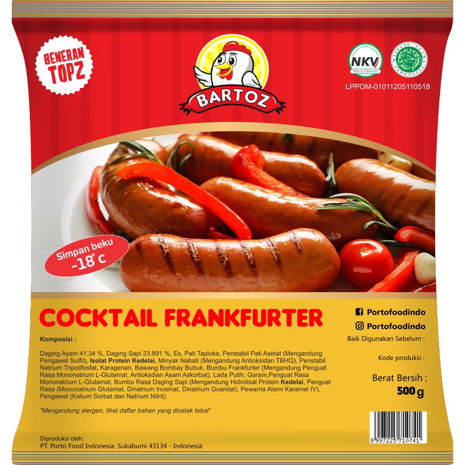 

BARTOZ COCKTAIL FRANKFURTER 500gr