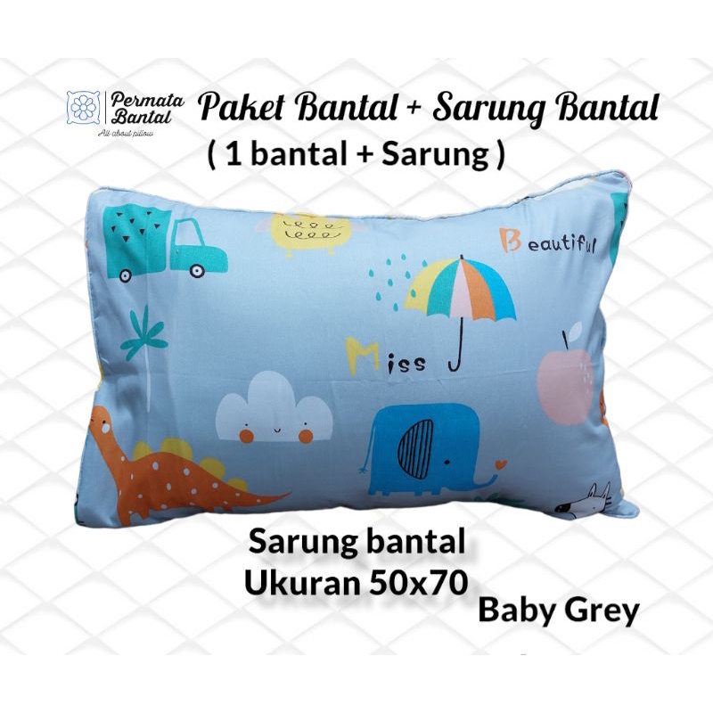 [PROMO] Paket Bantal + Sarung ukuran 50x70 Sarung Microtex Halus dan lembut