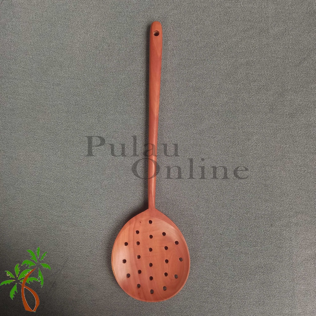 Spatula kayu Bulat Lobang Jaring sawo 35cm 40cm - Sutil kayu jaring