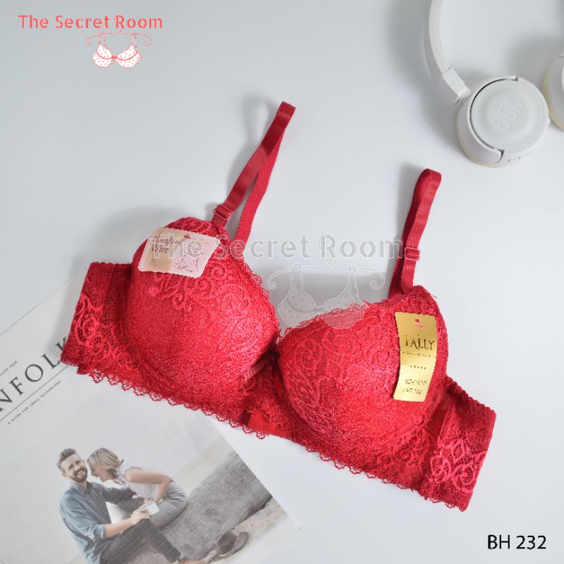 TALLY BRA BH 232 | CUP C | ADA KAWAT | BUSA TIPIS | KAIT 3 | BAHAN RENDA HALUS | SIZE 38 - 44