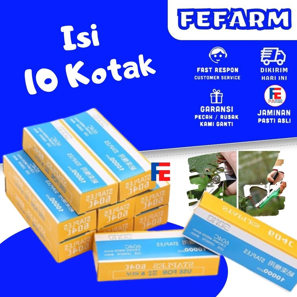 Staples Refill Tapetool 604C 10x10000 Pcs Peralatan Berkebun FEFARM