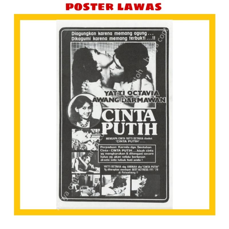 poster film lawas cinta putih - poster lawas - poster film indonesia