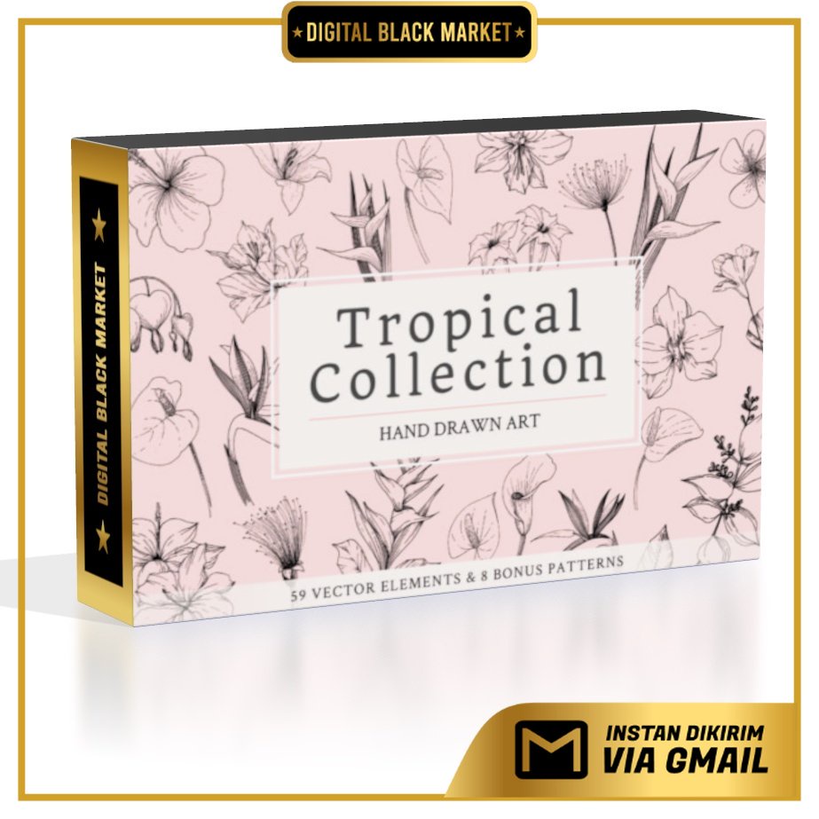 Tropical Leaves And Flowers