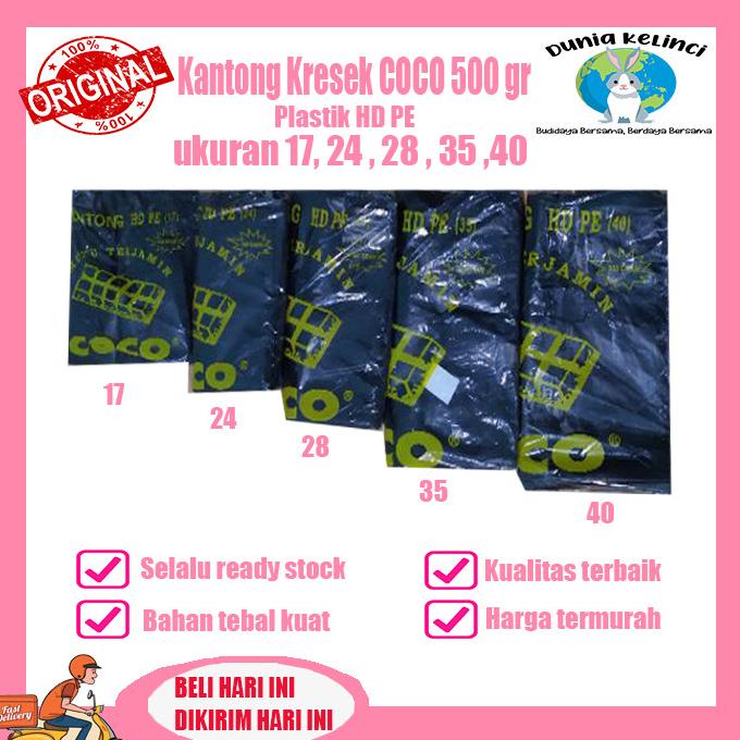 

KANTONG PLASTIK KRESEK HD PE 17 , 24, 28 , 35 , 40 500GR COCO HITAM