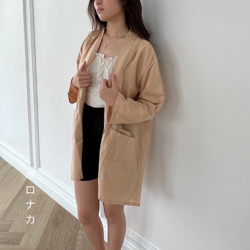 PORONAKA - URI Linen Outer in Cream