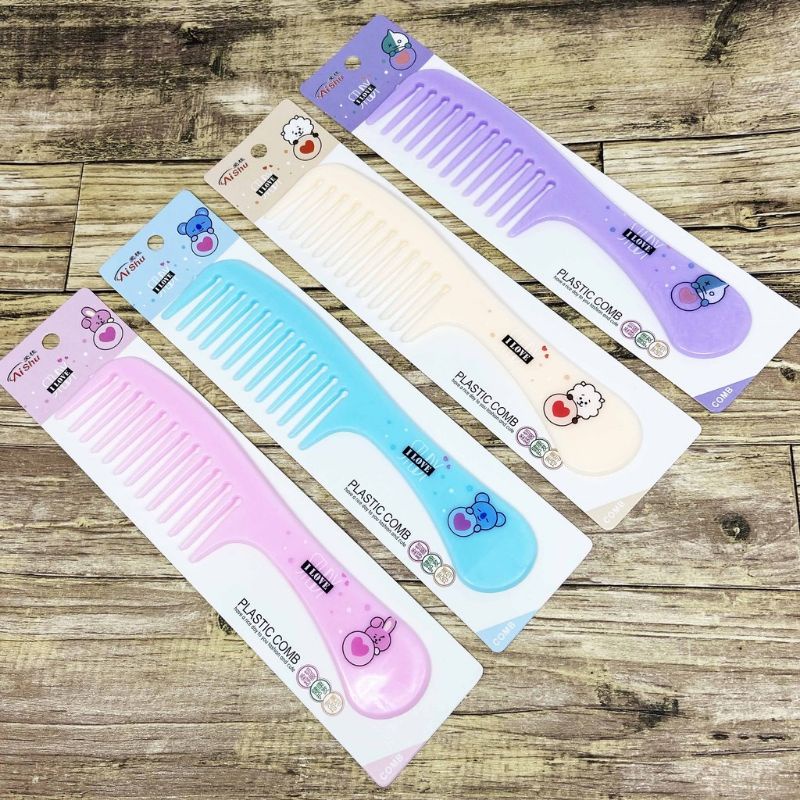 Sisir rambut renggang motif karakter lucu/ Sisir renggang warna pastel