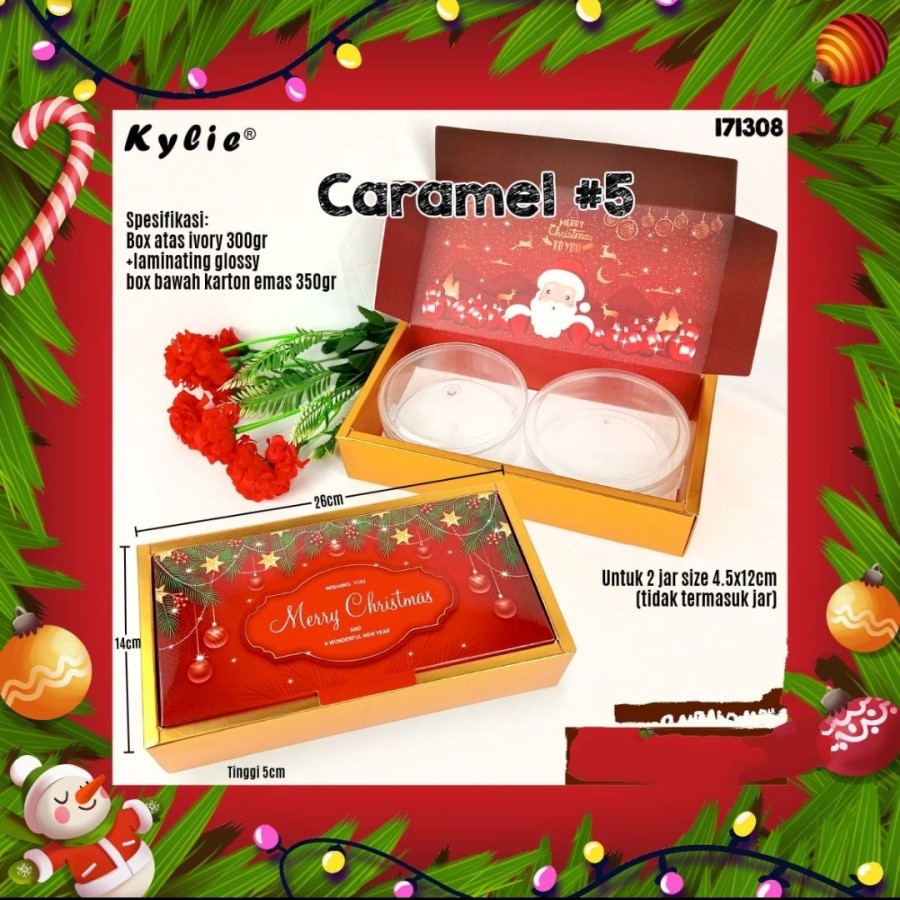 

Kotak Natal Christmas Xmas Box Kardus Kue Kering Muat 2 Toples 500g