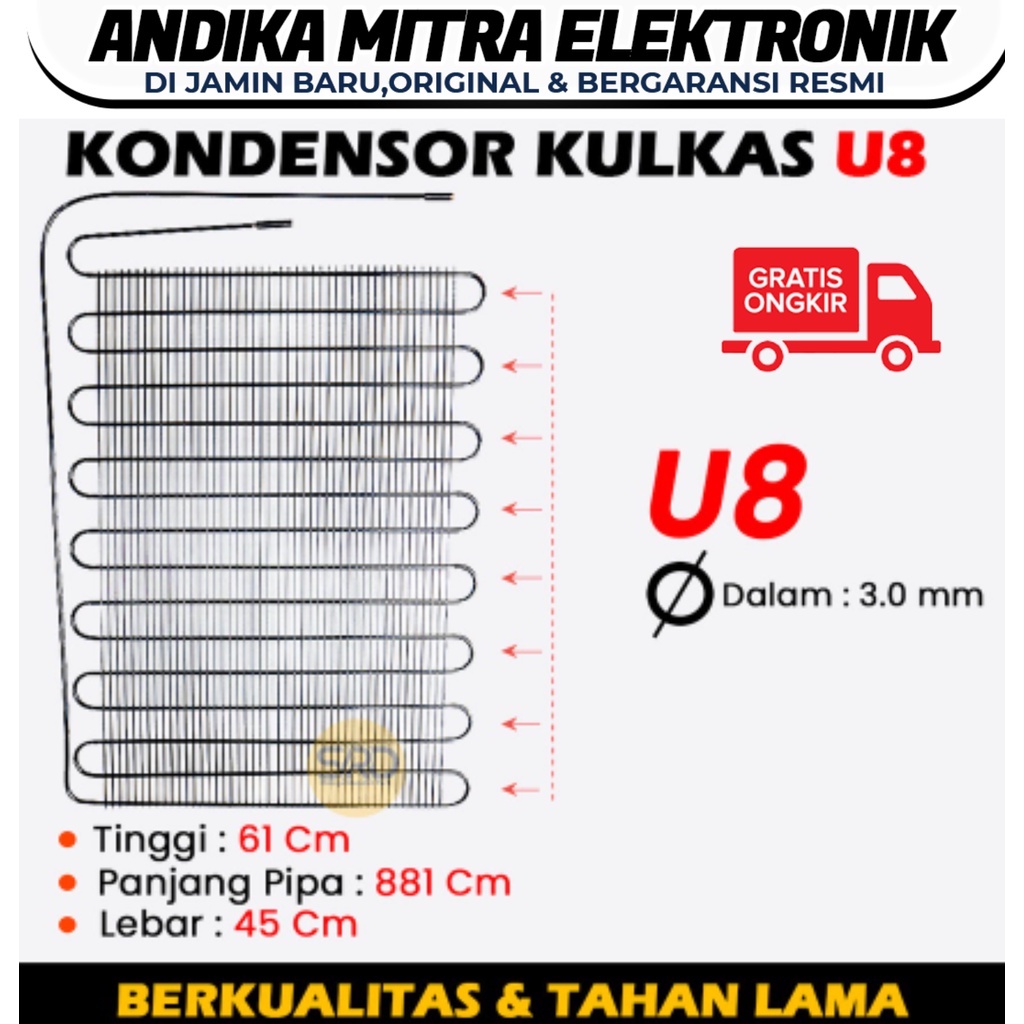 Kondensor Kulkas - Condensor 8U Berkualitas dan Tahan Lama