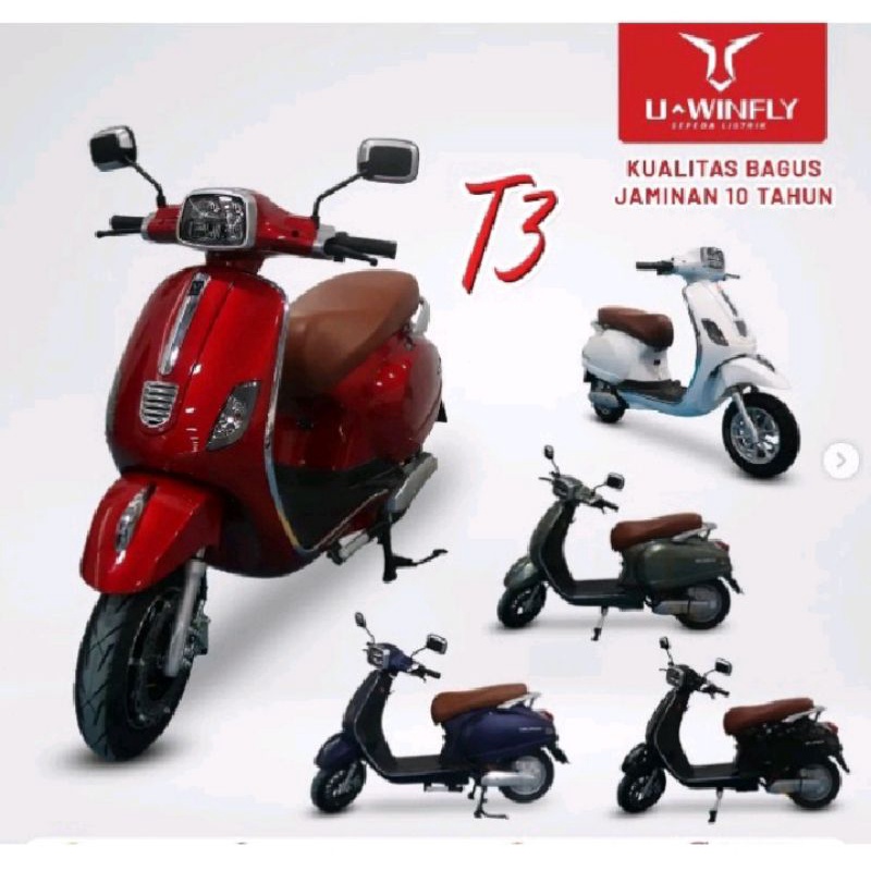 PROMO GRATIS ONGKIR SEPEDA LISTRIK UWINFLY T3 model vespa