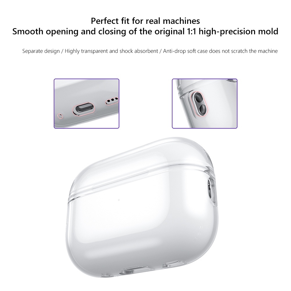 Soft Case TPU Transparan Shockproof Cover Airpods Pro 2 2022 Earbuds