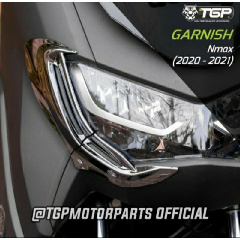 Garnish lampu depan new Nmax 2020-2022black chrome TGP