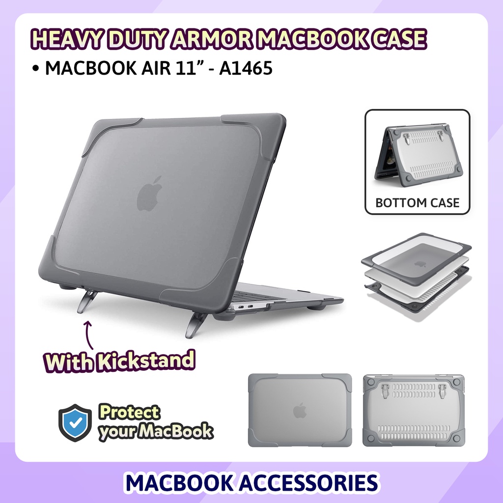 MacBook Air 11 11.6 inch A1465 2010 2011 2012 2013 2014 2015 Hard Case Armor Stand Casing Matte Cove
