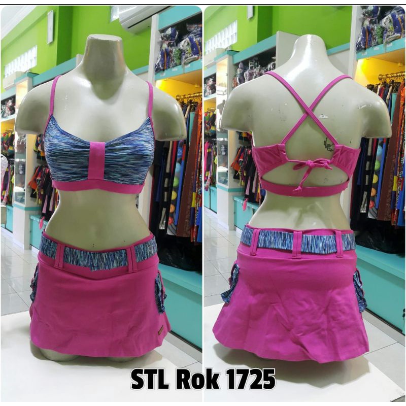 baju senam sexy sport pendek rok set wanita Murah bahan katun super elastis rok senam bra senam