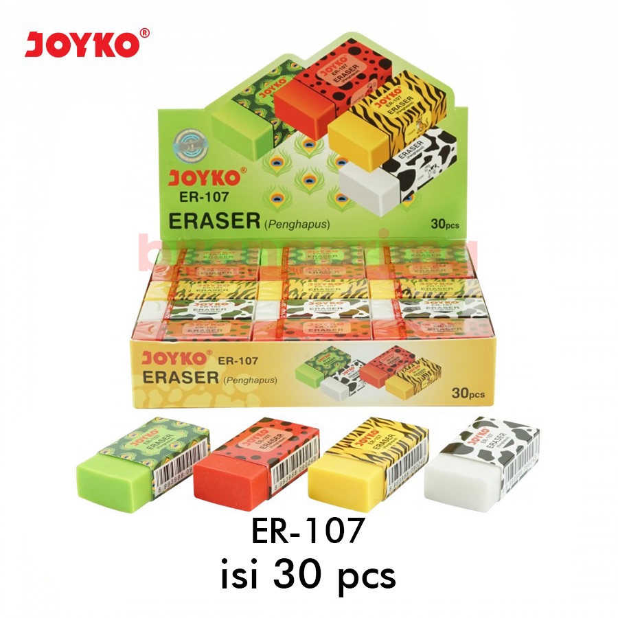 

Penghapus Pensil Joyko ER 107 isi 30 pcs Animal Hewan Zoo Stip Pencil Eraser
