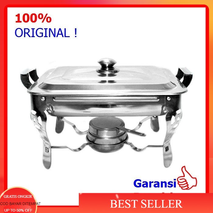 Wadah Saji Tempat Jamuan Prasmanan Sayuran Tetap Hangat Higienis Nikahan Hotel Stainless Plus Kompor