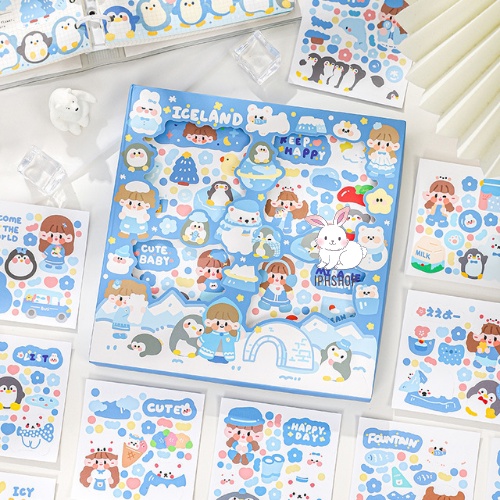 IPHSHOP Iceland Sticker Aesthetic Bahan PVC Waterproof Anti Air Stiker Deco Korea Stiker Botol Minum