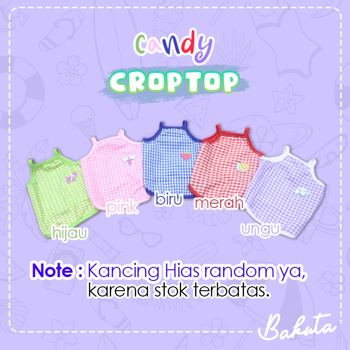 Baju Kucing Model Crop Top Candy Croptop untuk kucing dan anjing Kecil model Casual | Crop Top Bakuta