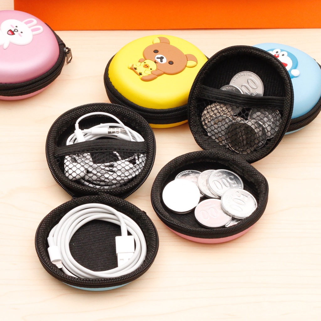 PERSEGI PANJANG &amp; BULAT - Dompet Headset/ Dompet Koin/ Dompet Charger / Pouch Headset