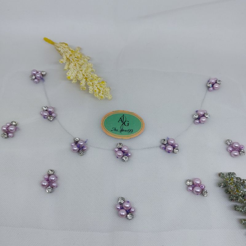 payet mutiara tabur/payet rangkai mutiara berat sintetis/payet tabur leher/payet rangkai/manik-manik