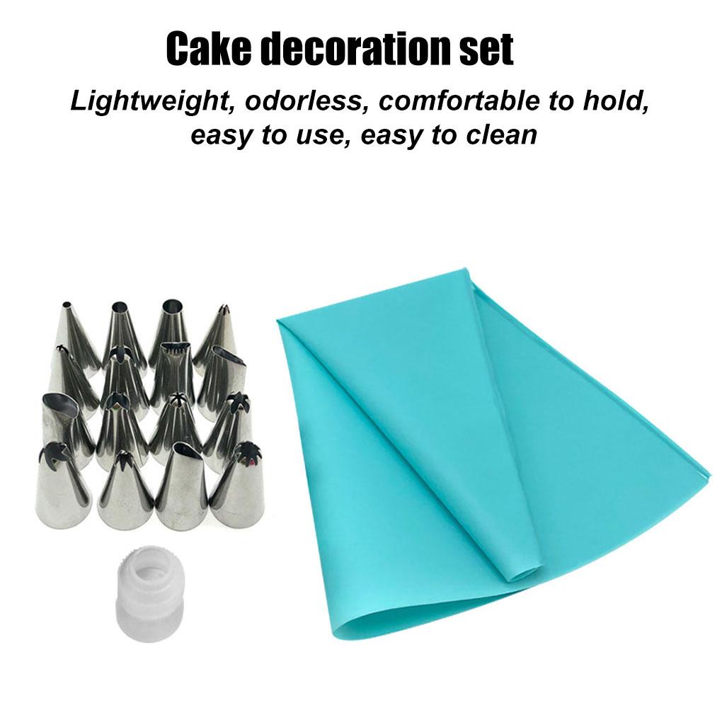 18pcs Nozzle Kue Stainless Baking Nozzle DIY Dapur Cookies Icing Piping Alat Dengan Pastry Bag