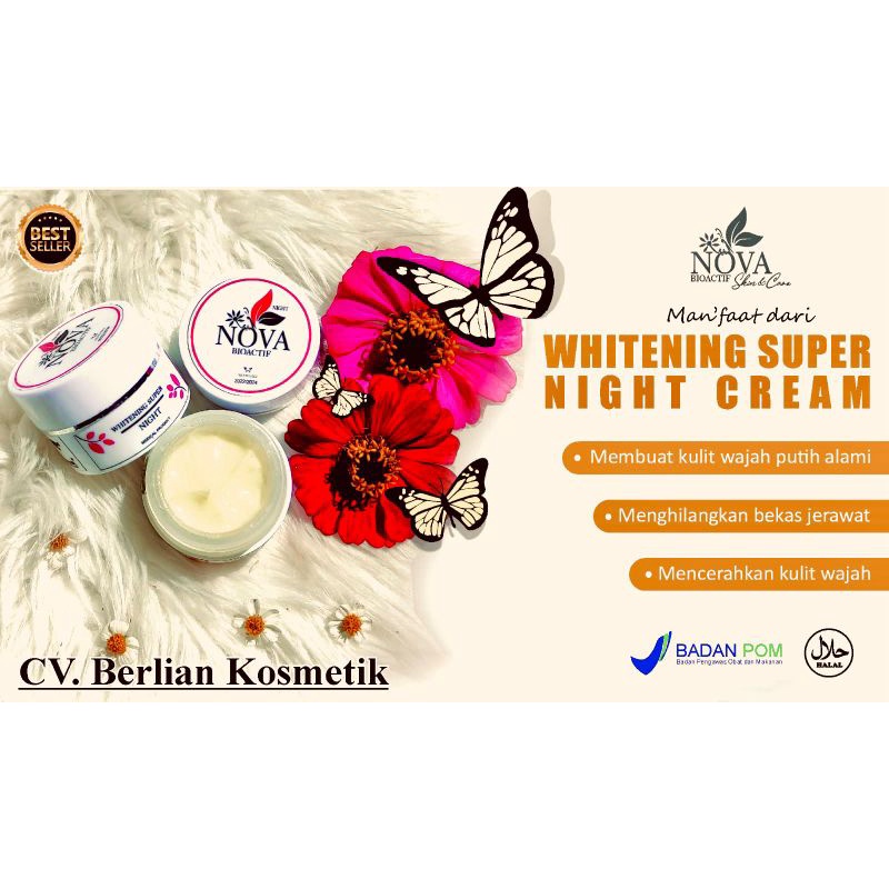 SKINCARE NOVA BEAUTYSKIN_KRIM ECER MALAM WHITENING SUPER_SKINCARE TERLARIS DAN TERMURAH_PERAWATAN WA