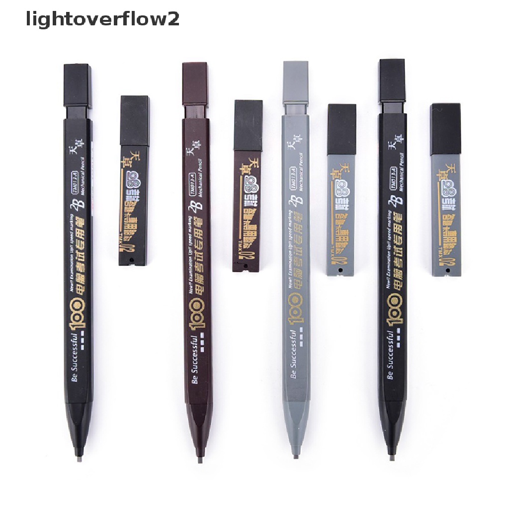 (lightoverflow2) Pensil Mekanik 2B Warna Hitam Dengan Isi Ulang