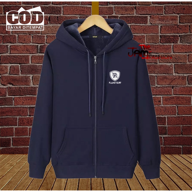 Promo Cod J@ket Resleting Distro Planet Surf Quality Putih Premium Quality Sweater Tulisan Sweater K
