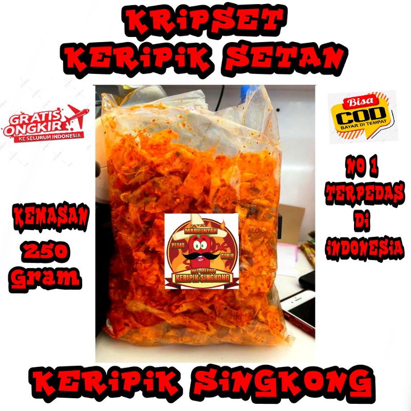 Kripset Keripik Setan 250Gram Keripik Singkong Legends No 1 Di Indonesia